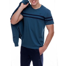 Мъжка спортна тениска REDICS,  петролено зелено, памук и ликра