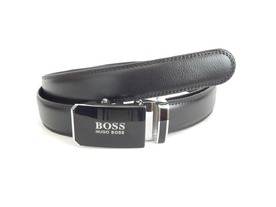 Колан естествена кожа BOSS, черен