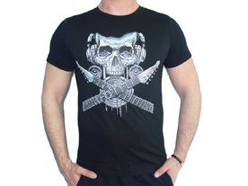 Мъжка тениска Black Point 1, памук и ликра, черна. Произведено в България.
