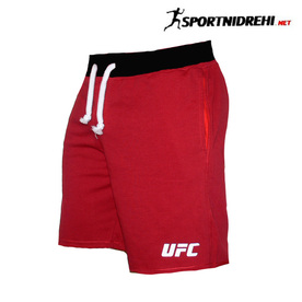 Спортни къси панталони UFC, червени, памук и ликра  