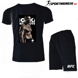 Летен спортен екип UFC YURI BOYKA, черен, памук и ликра