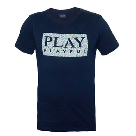 Мъжка тениска PLAYFUL, 100 % памук, тъмно синя.