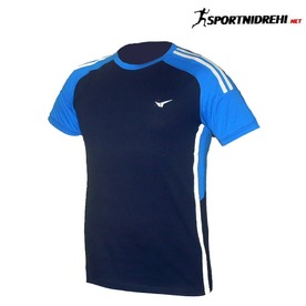 Мъжка спортна тениска REDICS 230042, тъмносиня със синьо и бяло, памук и ликра