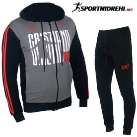 Спортен екип CRISTIANO CR7, черен с червено, памук и ликра
