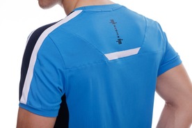 Мъжка спортна тениска REDICS, светлосиня с тъмносиньо, памук и ликра