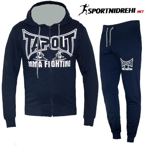 Спортен екип TAPOUT MMA, тъмно син, памук и ликра, с качулка