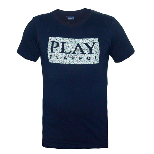 Мъжка тениска PLAYFUL, 100 % памук, тъмно синя.