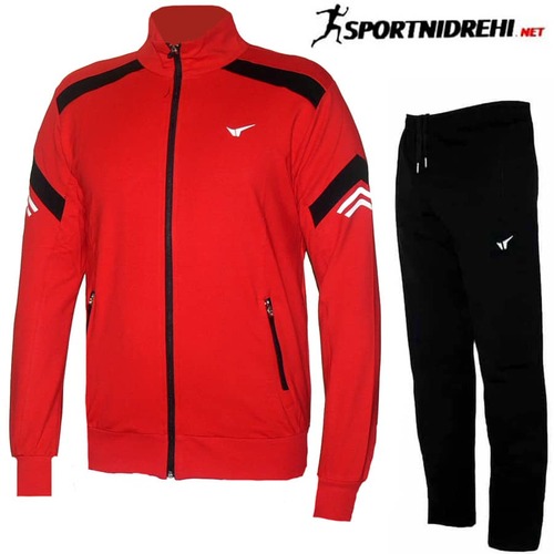 Мъжки спортен екип REDICS 220080, червен с черно, памук и ликра