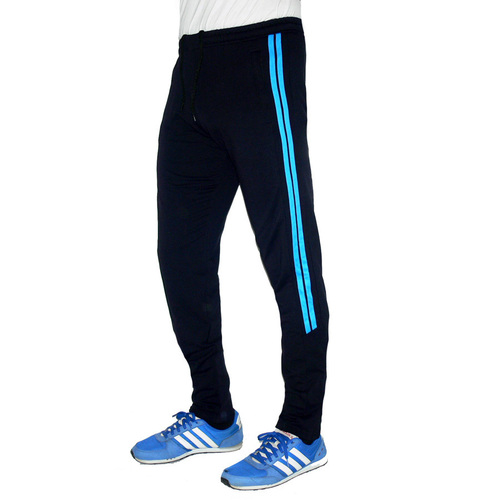 Мъжко спортно долнище MATRICS, черно със синьо, памук и ликра