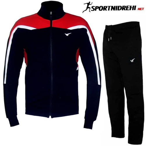 Мъжки спортен екип REDICS 220007, черен с червено, памук и ликра