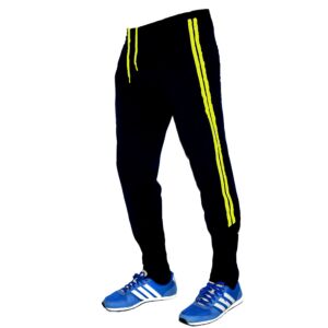 Мъжко спортно долнище MATRICS черно с електриково зелено