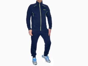 Мъжки спортен екип PLAYFUL, син с електриково зелено