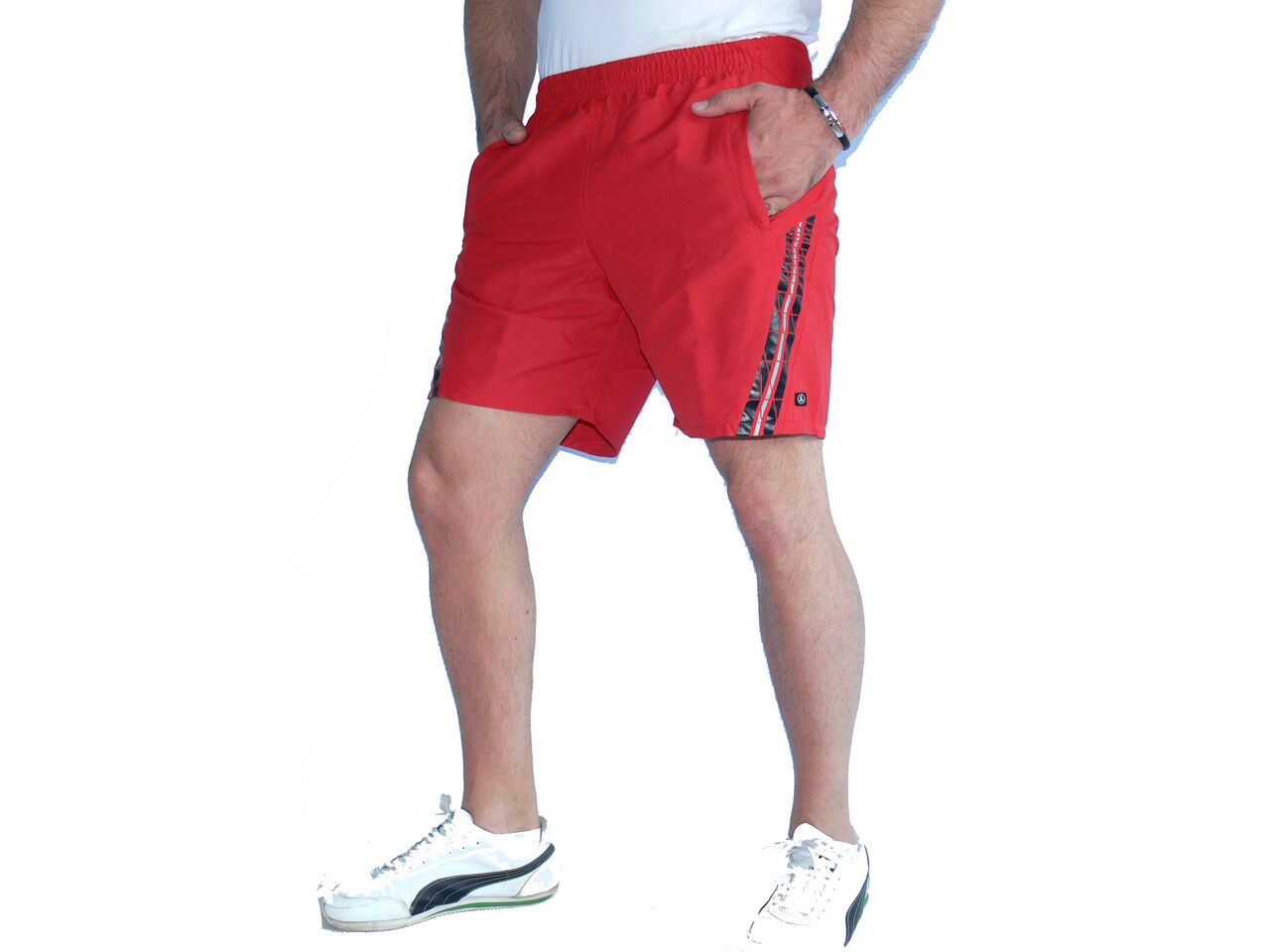 Мъжки спортни шорти RAYMOND, червени с черно