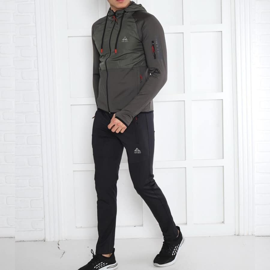 Мъжки спортен екип AIR NEO, зелено и черно