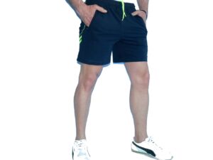 Мъжки спортни шорти REDICS, графит с електриково зелено