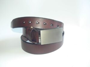 Мъжки спортен колан, черен, естествена кожа