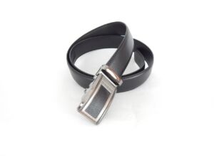 Мъжки спортен колан, черен, естествена кожа