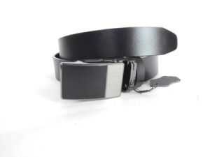 Мъжки спортен колан, черен, естествена кожа