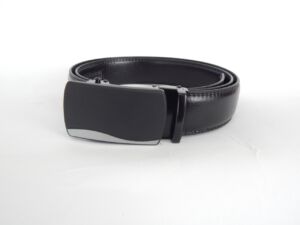Мъжки спортен колан, черен, естествена кожа