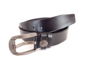 Мъжки спортен колан, черен, естествена кожа